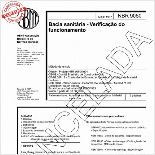 Bacia sanitária - Verificação do funcionamento