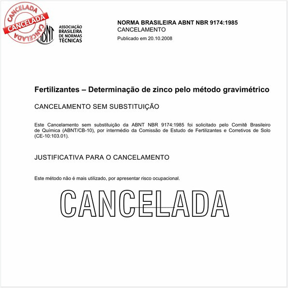 Fertilizantes - Determinação de zinco pelo método gravimétrico