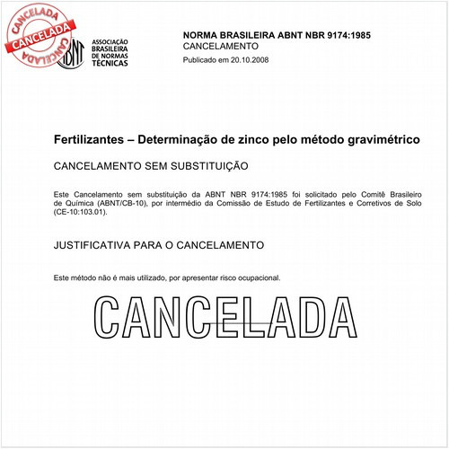 Fertilizantes - Determinação de zinco pelo método gravimétrico