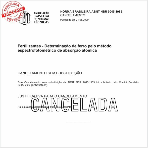 Fertilizantes - Determinação de ferro pelo método espectrofotométrico de absorção atômica