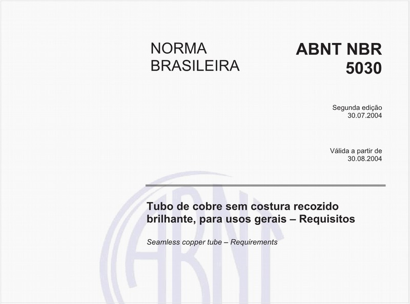 Tubo de cobre sem costura recozido brilhante, para usos gerais - Requisitos