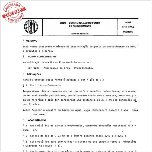 Breu - Determinação do ponto de amolecimento