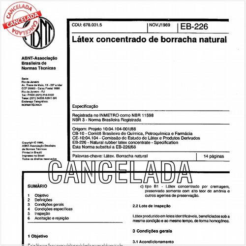 Látex concentrado de borracha natural