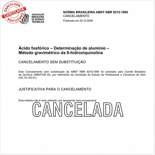 Acido fosfórico - Determinação de alumínio - Método gravimétrico da 8-hidroxiquinolina