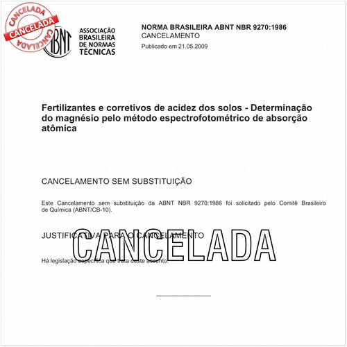 Fertilizantes e corretivos de acidez dos solos - Determinação do magnésio pelo método espectrofotométrico de absorção atômica