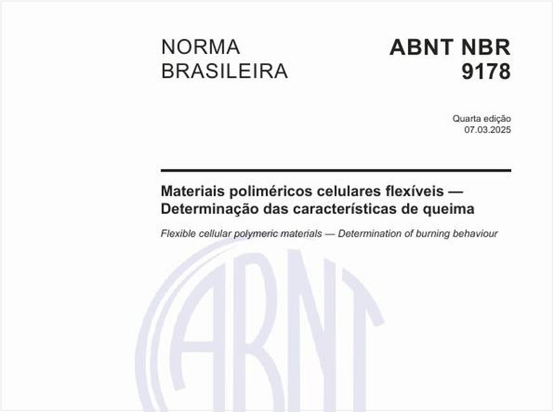 Materiais poliméricos celulares flexíveis - Determinação das características de queima