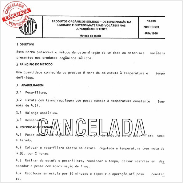 Produtos orgânicos sólidos - Determinação da umidade e outros materiais voláteis nas condições do teste
