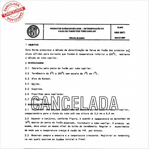 Produtos químicos sólidos - Determinação da faixa de fusão por tubo capilar