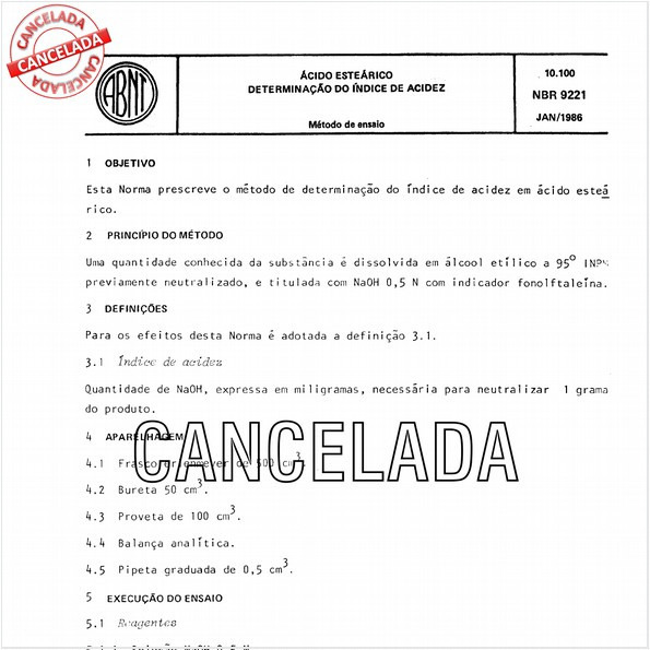 Acido esteárico - Determinação do índice de acidez