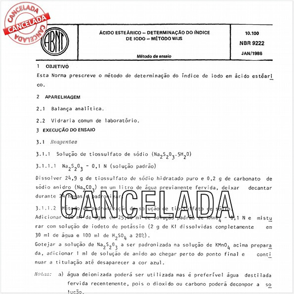 Acido esteárico - Determinação do índice de iodo - Método Wijs