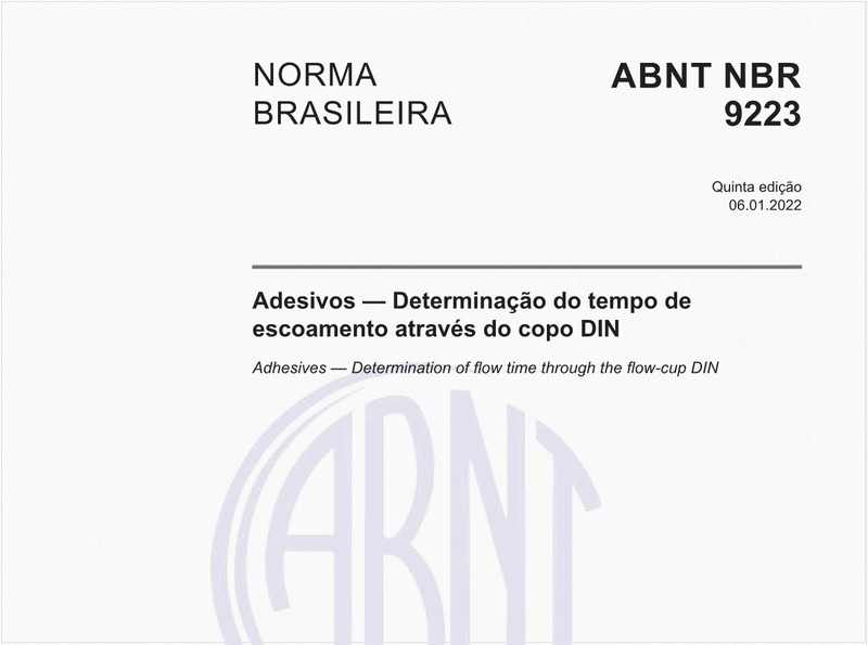 Adesivos — Determinação do tempo de escoamento através do copo DIN