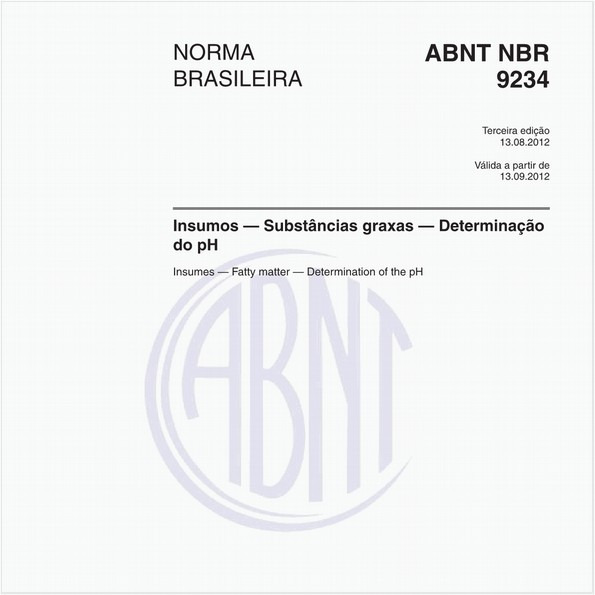 Insumos — Substâncias graxas — Determinação do pH