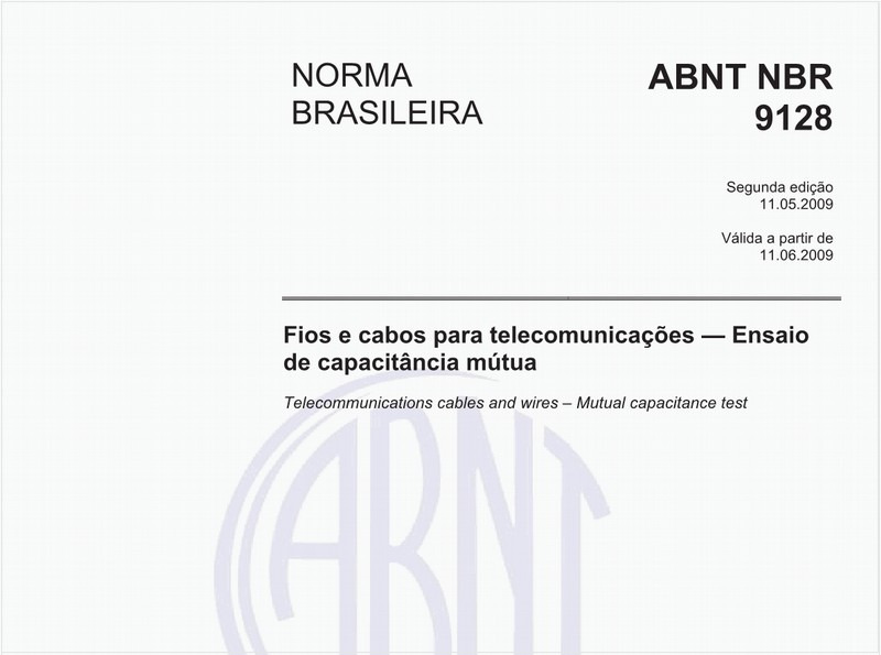 Fios e cabos telefônicos - Ensaio de capacitância mútua