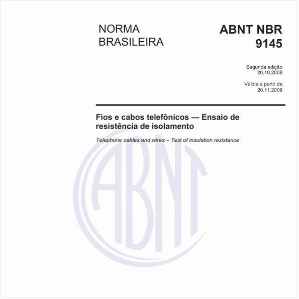 Fios e cabos telefônicos - Ensaio de resistência de isolamento