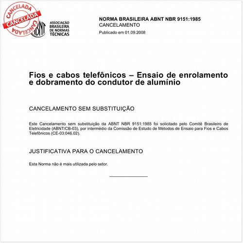 Fios e cabos telefônicos - Ensaio de enrolamento e dobramento do condutor de alumínio