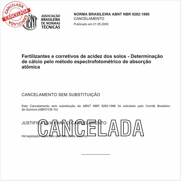 Fertilizantes e corretivos de acidez dos solos - Determinação de cálcio pelo método espectrofotométrico de absorção atômica