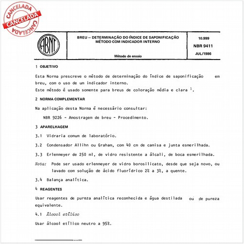 Breu - Determinação do índice de saponificação - Método com indicador interno