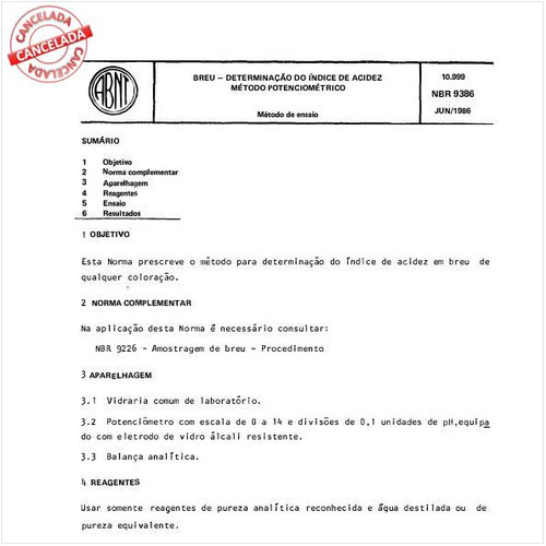 Breu - Determinação do índice de acidez - Método potenciométrico