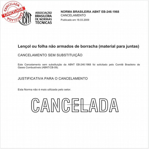 Lençol ou folha não armados de borracha (Material para Juntas)