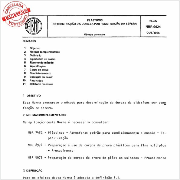Plásticos - Determinação da dureza por penetração da esfera