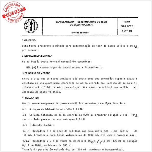 Caprolactama - Determinação do teor de bases voláteis