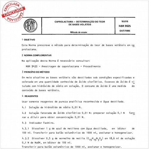 Caprolactama - Determinação do teor de bases voláteis