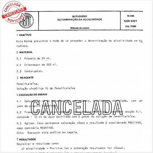 Butadieno - Determinação da alcalinidade