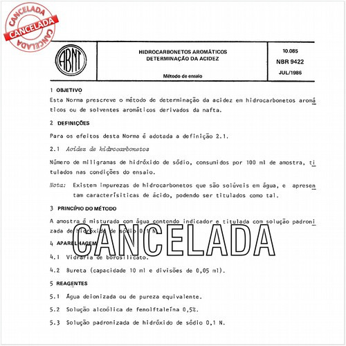 Hidrocarbonetos aromáticos - Determinação da acidez