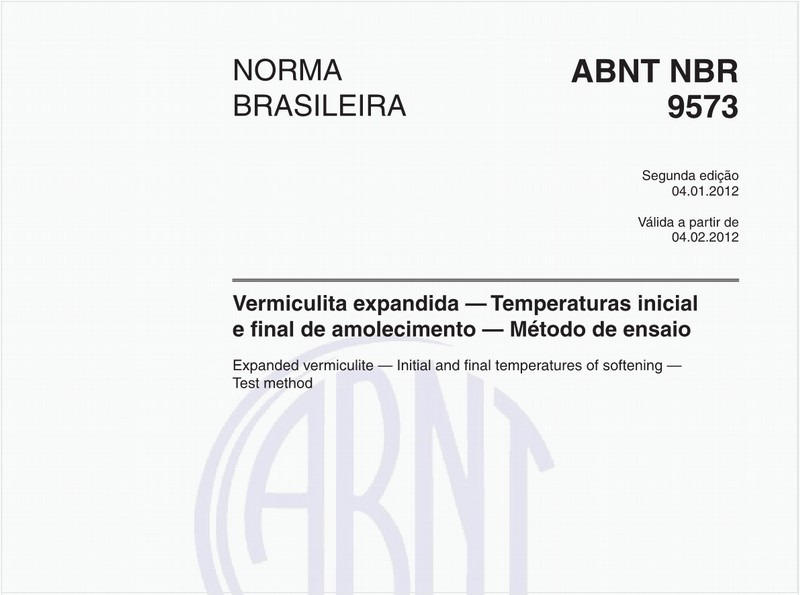 Vermiculita expandida — Temperaturas inicial e final de amolecimento — Método de ensaio