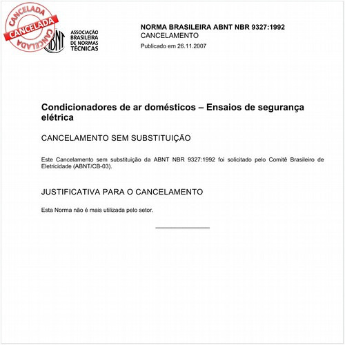 Condicionadores de ar domésticos - Ensaios de segurança elétrica