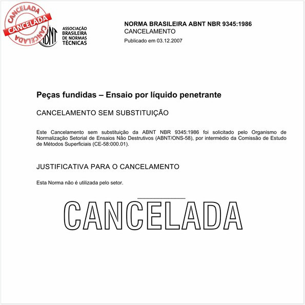 Peças fundidas - Ensaio por líquido penetrante