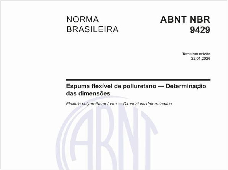 Espuma flexível de poliuretano - Determinação das dimensões