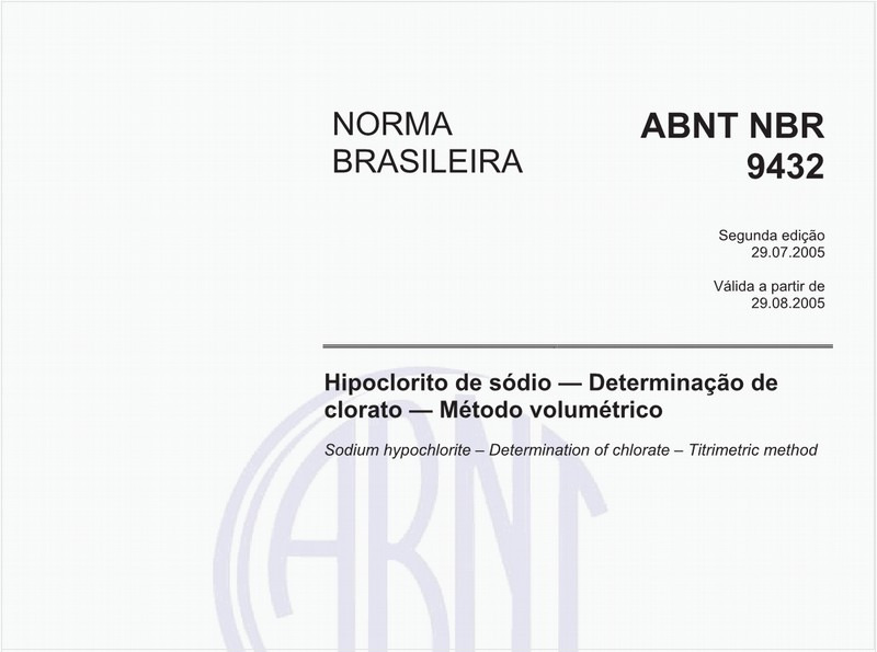 Hipoclorito de sódio - Determinação de clorato - Método volumétrico