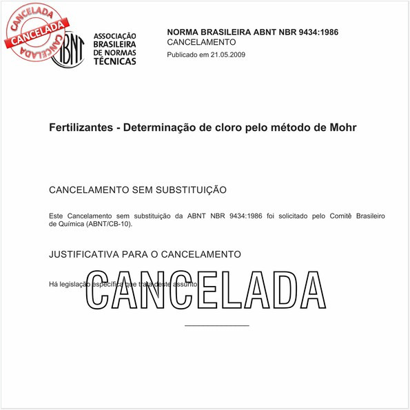 Fertilizantes - Determinação de cloro pelo método de Mohr