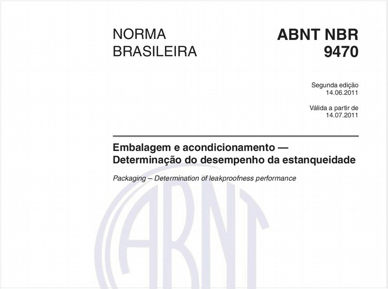 Embalagem e acondicionamento — Determinação do desempenho da estanqueidade