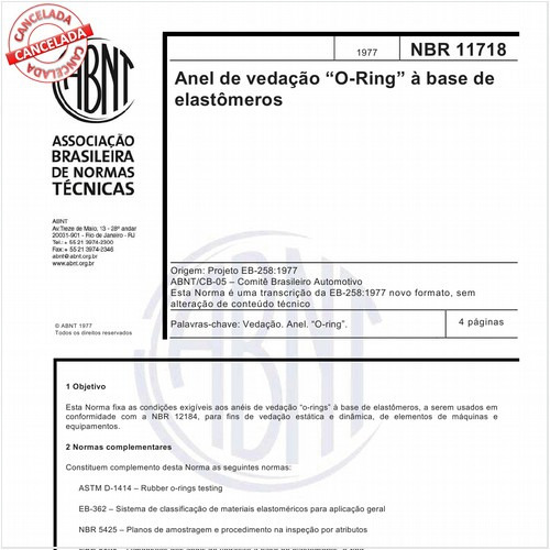Anel de vedação "O-Ring" à base de elastômeros