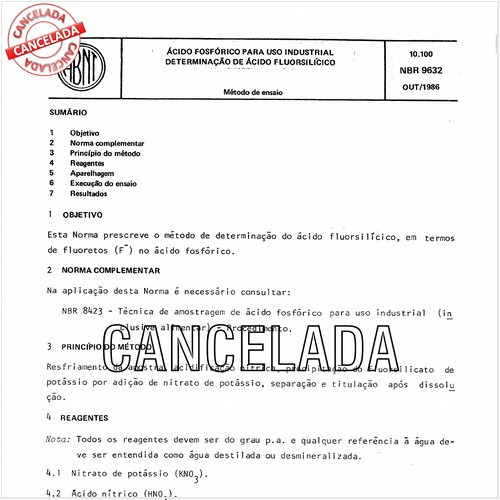 Acido fosfórico para uso industrial - Determinação de ácido fluorsilícico