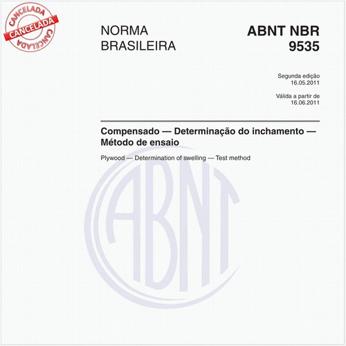 Compensado - Determinação do inchamento - Método de ensaio