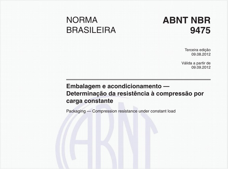 Embalagem e acondicionamento — Determinação da resistência à compressão por carga constante