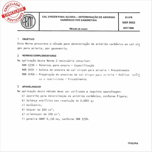 Cal virgem para aciaria - Determinação de anidrido carbônico por gasometria