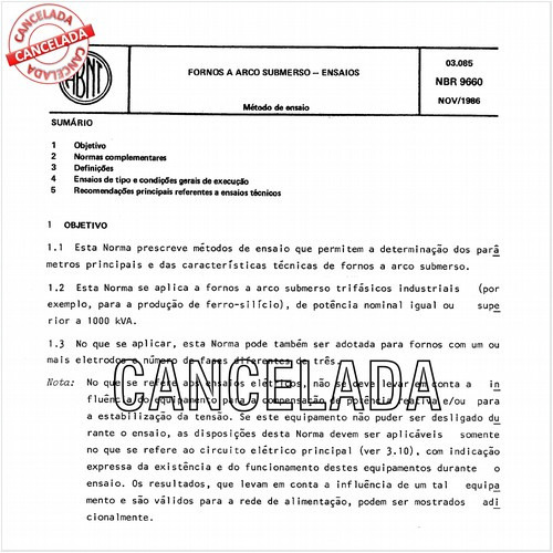 Fornos a arco submerso - Ensaios