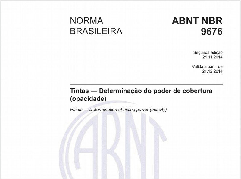 Tintas — Determinação do poder de cobertura (opacidade)