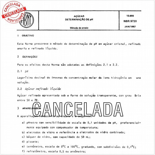 Açúcar - Determinação de pH