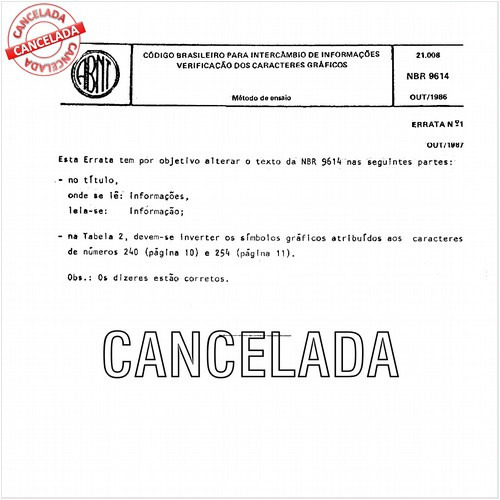 Codigo brasileiro para intercâmbio de informações - Verificação dos caracteres gráficos