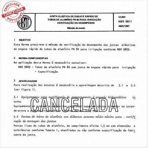 Junta elástica de engate rápido de tubos de alumínio PN 80 para irrigação - Verificação do desempenho