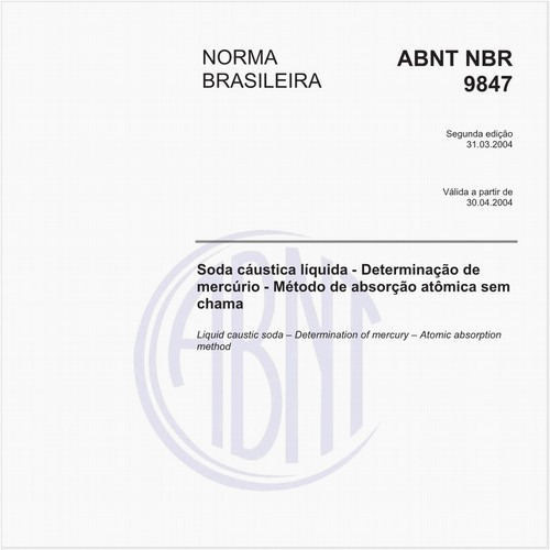 Soda cáustica líquida - Determinação de mercúrio - Método de absorção atômica sem chama