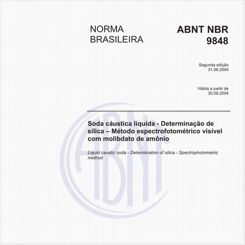 Soda cáustica líquida - Determinação de sílica - Método espectrofotométrico visível com molibdato de amônio