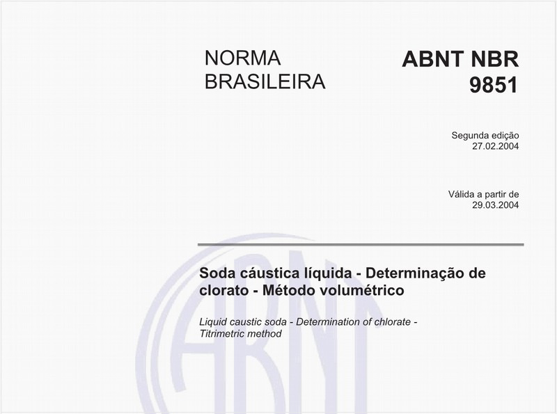Soda cáustica líquida - Determinação de clorato - Método volumétrico