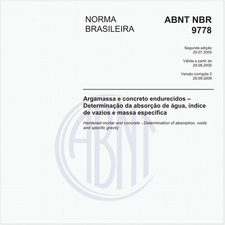 Argamassa e concreto endurecidos - Determinação da absorção de água, índice de vazios e massa específica