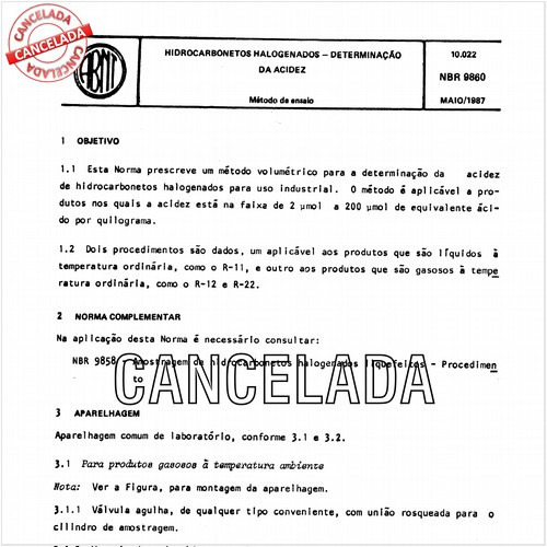 Hidrocarbonetos halogenados - Determinação da acidez